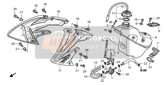 Honda CRF250X 2011 FUEL TANK for a 2011 Honda CRF250X