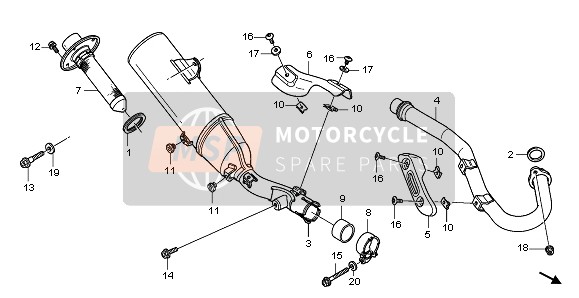 Honda CRF250X 2011 Uitlaatdemper voor een 2011 Honda CRF250X