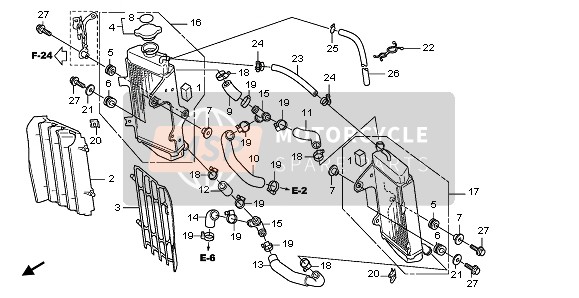 Honda CRF450R 2011 RADIATOR for a 2011 Honda CRF450R