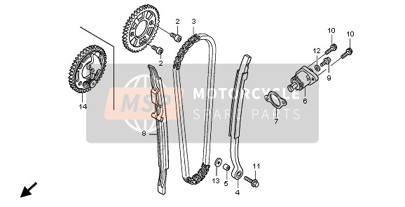 Honda CRF450X 2011 Chaîne à came & Tendeur pour un 2011 Honda CRF450X