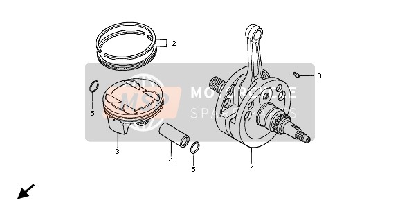 Honda CRF450X 2011 CRANKSHAFT & PISTON for a 2011 Honda CRF450X