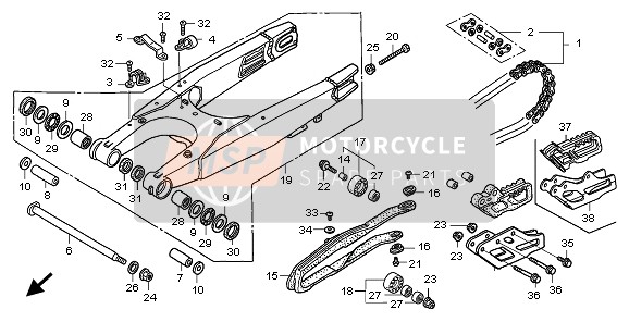 Honda CRF450X 2011 SWINGARM for a 2011 Honda CRF450X