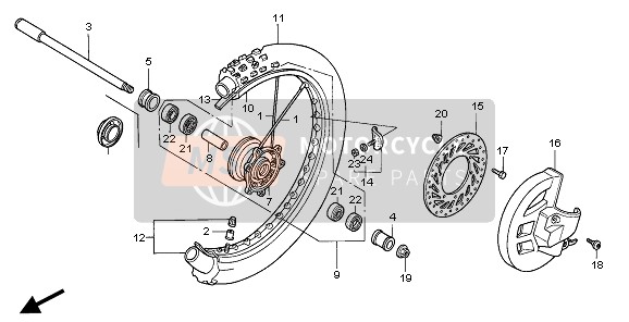 Honda CR125R 1995 VORDERRAD für ein 1995 Honda CR125R