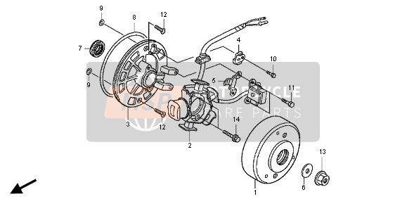 Honda CRF70F 2012 Generador para un 2012 Honda CRF70F