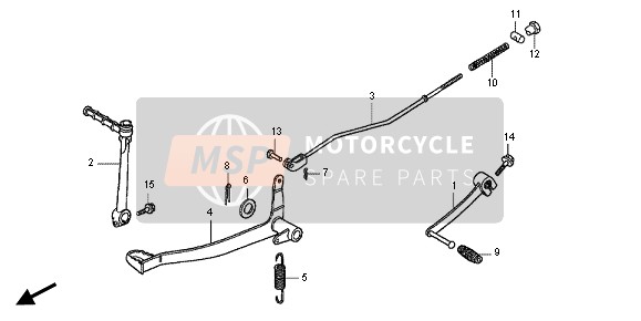 46514GCF670, Spring, Brake Pedal, Honda, 4