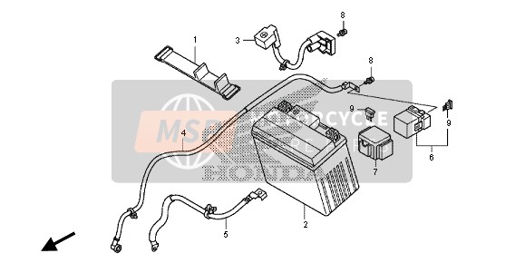 Honda CRF125FB-LW 2014 Accu voor een 2014 Honda CRF125FB-LW