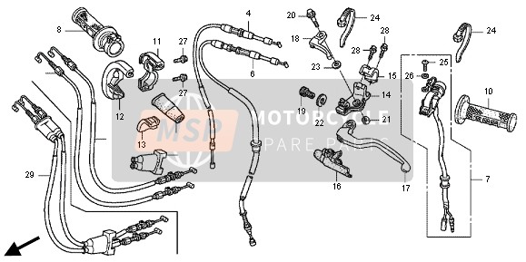 Honda CRF150RB-LW 2012 HANDLE SWITCH & SWITCH & CABLE for a 2012 Honda CRF150RB-LW