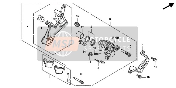 Honda CRF150RB-LW 2012 REAR BRAKE CALIPER for a 2012 Honda CRF150RB-LW