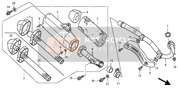 Honda CRF150RB-LW 2012 Uitlaatdemper voor een 2012 Honda CRF150RB-LW