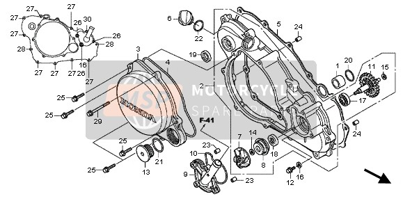 Honda CRF250R 2012 R. Tapa del cárter para un 2012 Honda CRF250R