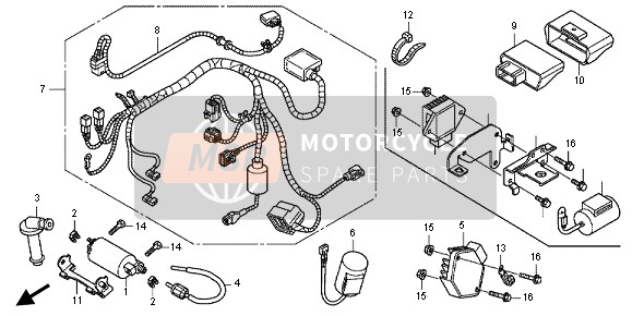 Honda CRF250R 2012 WIRE HARNESS for a 2012 Honda CRF250R