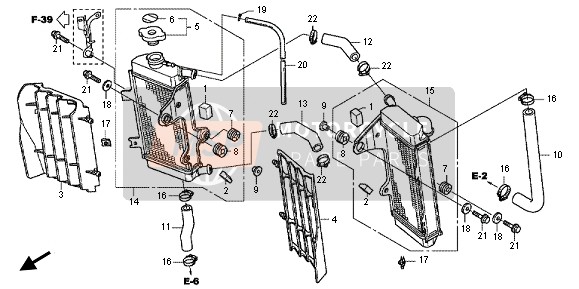 Honda CRF250R 2012 RADIATOR for a 2012 Honda CRF250R