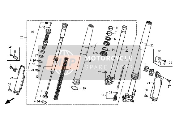 Honda CRF250X 2012 Tenedor frontal para un 2012 Honda CRF250X