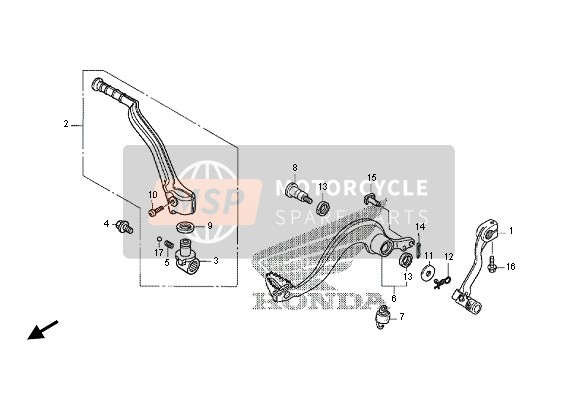 Honda CRF250X 2012 PEDAL & KICK STARTER ARM for a 2012 Honda CRF250X
