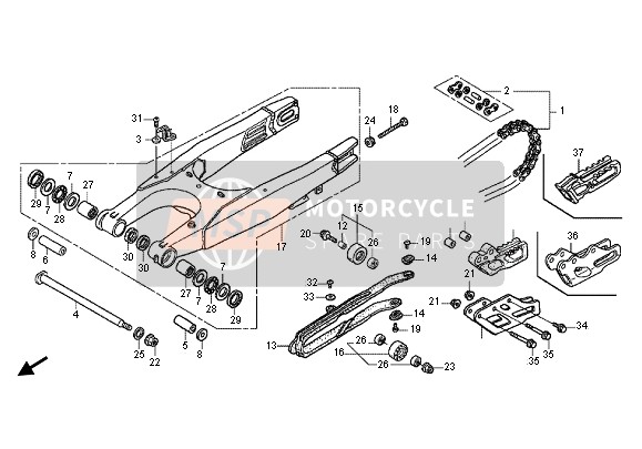 Honda CRF250X 2012 Braccio oscillante per un 2012 Honda CRF250X