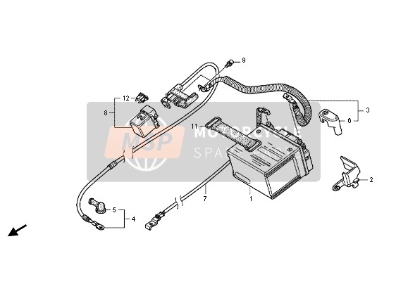 Honda CRF250X 2012 BATTERY for a 2012 Honda CRF250X