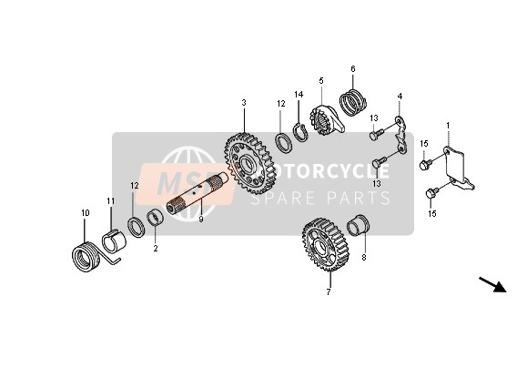 Honda CRF450R 2012 Eje de arranque a patada para un 2012 Honda CRF450R