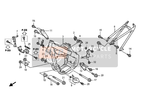 Honda CRF450R 2012 FRAME BODY for a 2012 Honda CRF450R