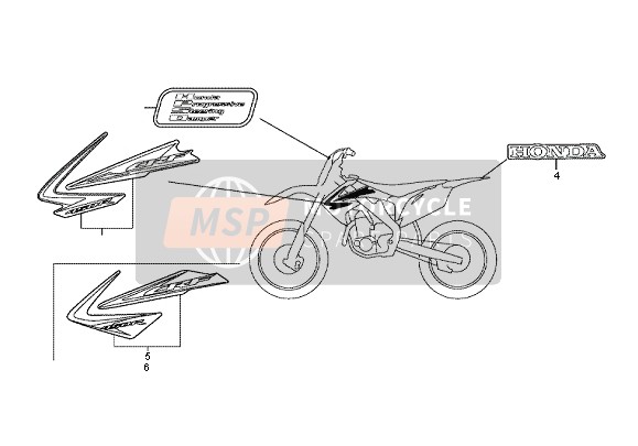 Honda CRF450R 2012 Sticker voor een 2012 Honda CRF450R