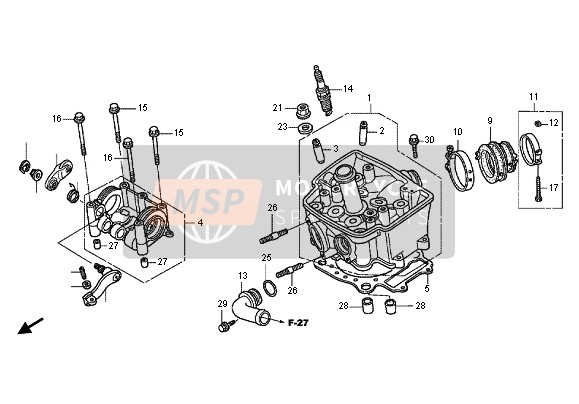 Honda CRF450X 2012 CYLINDER HEAD for a 2012 Honda CRF450X