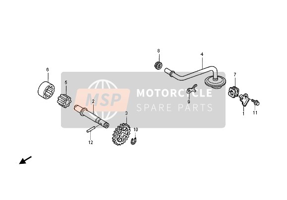 Honda CRF450X 2012 OIL PUMP for a 2012 Honda CRF450X