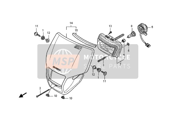 Honda CRF450X 2012 HEADLIGHT for a 2012 Honda CRF450X