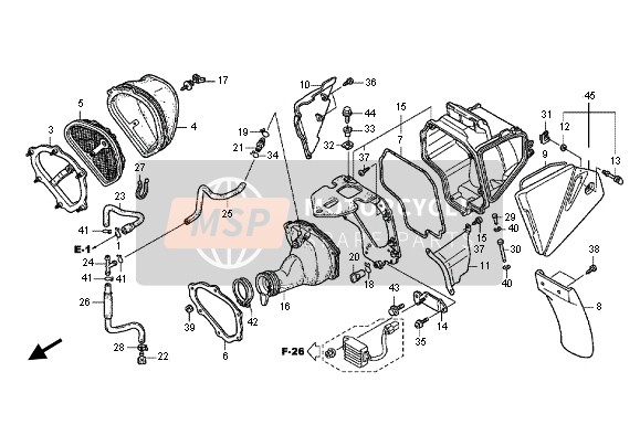 Honda CRF450X 2012 Luchtfilter voor een 2012 Honda CRF450X