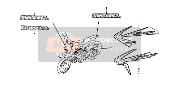 Honda CRF50F 2013 Marca & Raya para un 2013 Honda CRF50F