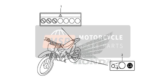 Honda CRF125FB-LW 2014 Etiqueta de precaución para un 2014 Honda CRF125FB-LW