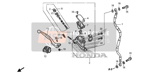 Honda CRF150RB-LW 2013 FR. Cilindro maestro del freno para un 2013 Honda CRF150RB-LW