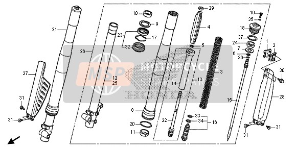 Honda CRF150RB-LW 2013 FRONT FORK for a 2013 Honda CRF150RB-LW