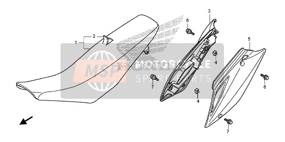 Honda CRF150RB-LW 2013 SEAT & SIDE COVER for a 2013 Honda CRF150RB-LW