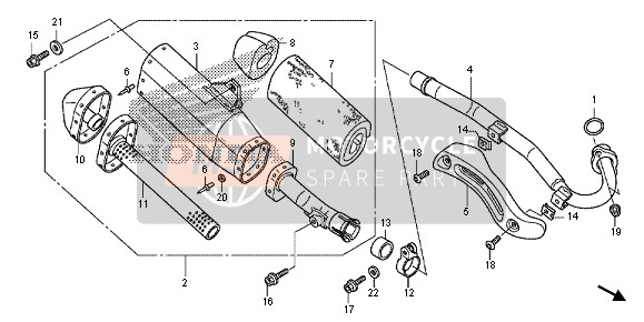 Honda CRF150RB-LW 2013 Uitlaatdemper voor een 2013 Honda CRF150RB-LW