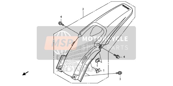 Honda CRF150RB-LW 2013 Achterspatbord voor een 2013 Honda CRF150RB-LW