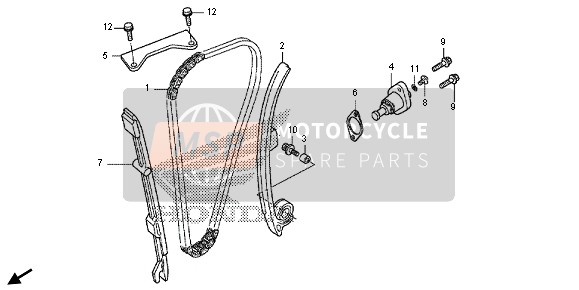 Honda CRF250L 2013 CAM CHAIN & TENSIONER for a 2013 Honda CRF250L