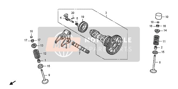 Honda CRF250R 2013 CAMSHAFT & VALVE for a 2013 Honda CRF250R