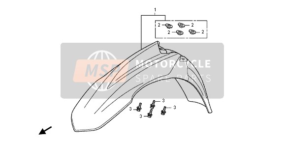 Honda CRF250R 2013 Guardabarros delantero para un 2013 Honda CRF250R