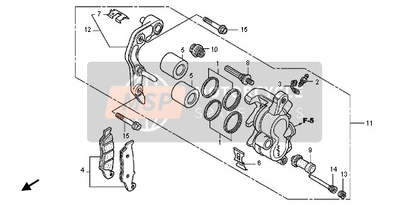 Honda CRF250R 2013 FRONT BRAKE CALIPER for a 2013 Honda CRF250R