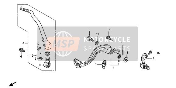 Honda CRF250R 2013 Pedale & Kick Starter Braccio per un 2013 Honda CRF250R