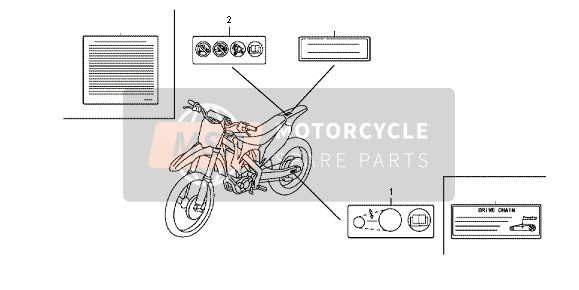 Honda CRF250R 2013 WARNUNGSETIKETT für ein 2013 Honda CRF250R