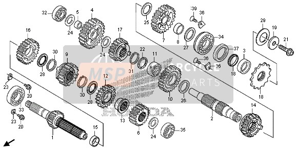 Honda CRF250X 2013 Transmissie voor een 2013 Honda CRF250X