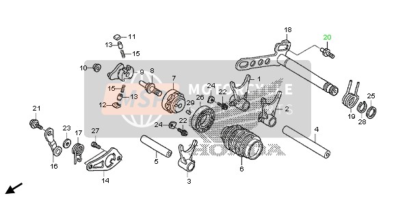 Honda CRF250X 2013 GEARSHIFT DRUM for a 2013 Honda CRF250X