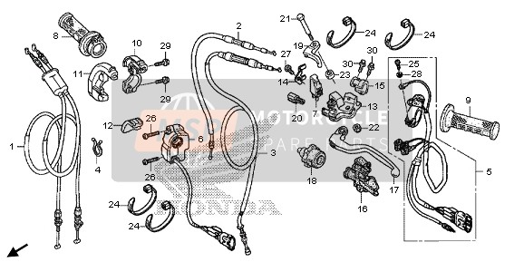 Honda CRF250X 2013 HANDLE LEVER & SWITCH & CABLE for a 2013 Honda CRF250X