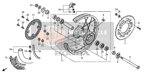 Honda CRF250X 2013 HINTERRAD für ein 2013 Honda CRF250X