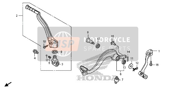 Honda CRF250X 2013 PEDAL & KICK STARTER ARM for a 2013 Honda CRF250X