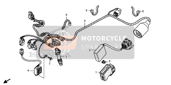 Honda CRF250X 2013 WIRE HARNESS for a 2013 Honda CRF250X