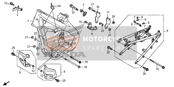 Honda CRF250X 2013 Frame voor een 2013 Honda CRF250X