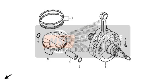 Honda CRF450R 2013 Vilebrequin & Piston pour un 2013 Honda CRF450R