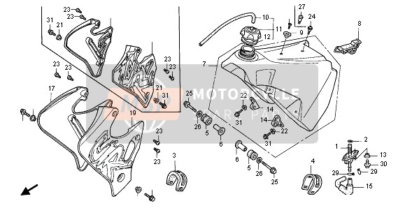 Honda CR125R 1997 FUEL TANK for a 1997 Honda CR125R