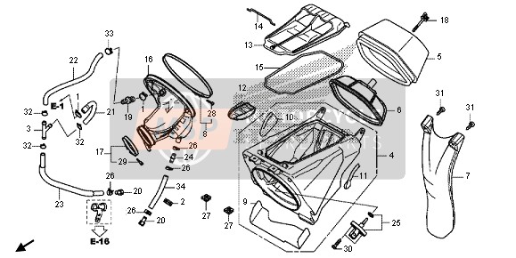 Honda CRF450R 2013 Purificateur d'air pour un 2013 Honda CRF450R